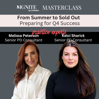 headshot of Kim Pezzetti, EVP, IGNITE; Melissa Peterson, Sr. PD Consultant; and Kelci Sharick, Sr. PD Consultant + Masterclass Coach 